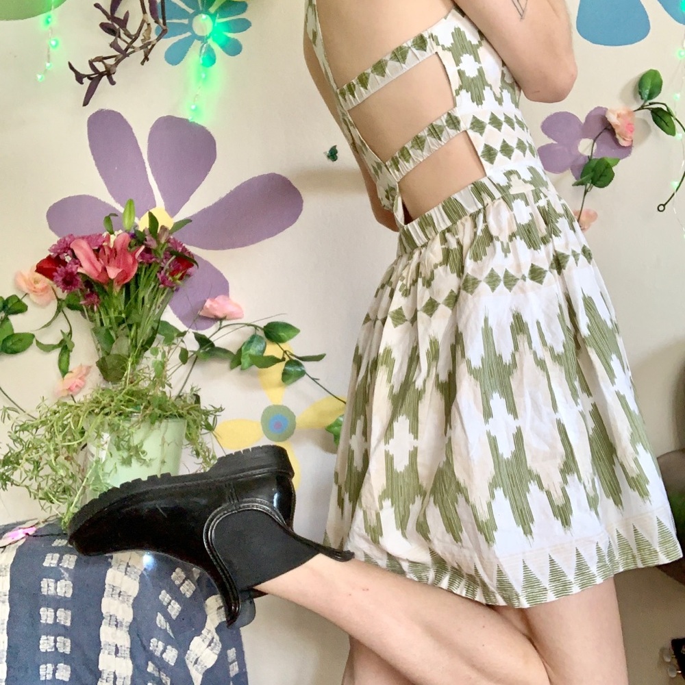 Green strappy dress